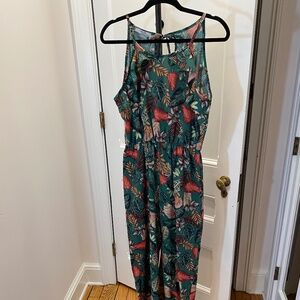 Italian Piaza‎ Italia Green Floral Jumpsuit - Size XL